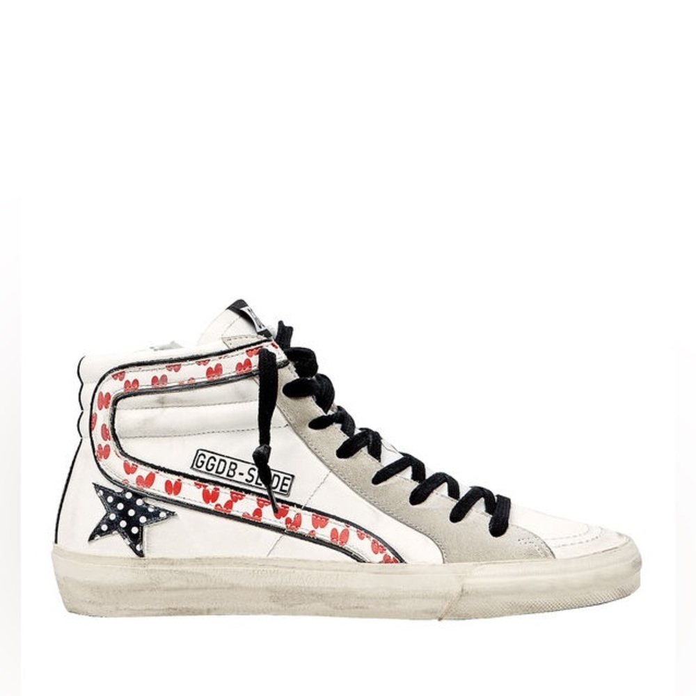 Golden Goose Heart Polka Dot High-Top Sneakers